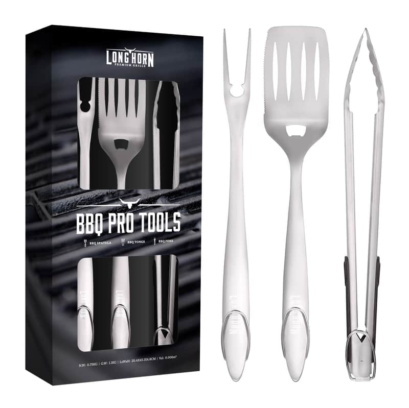 Longhorn BBQ Pro Tool Set 3 Piece — main product image